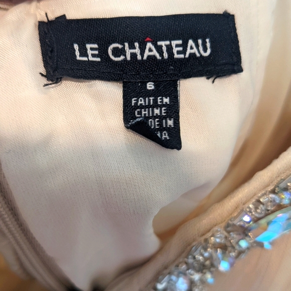 Size 6 Le Chateau Cream Tulle Strapless Cocktail Dress - Picture 3 of 3